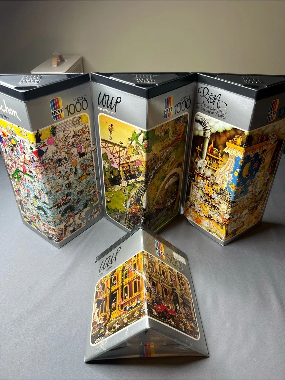 Vintage Heye German Collector Puzzle Lot Blachon Loup Ryba 500/1000 Pc